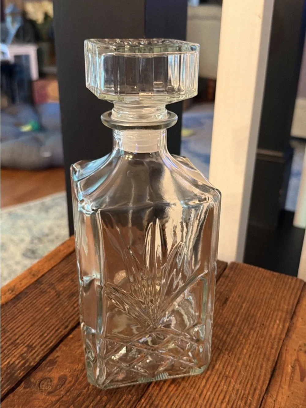 Stunning gothic farmhouse glass tequila decanter